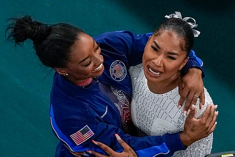 Simone Biles with Rebeca Andrade